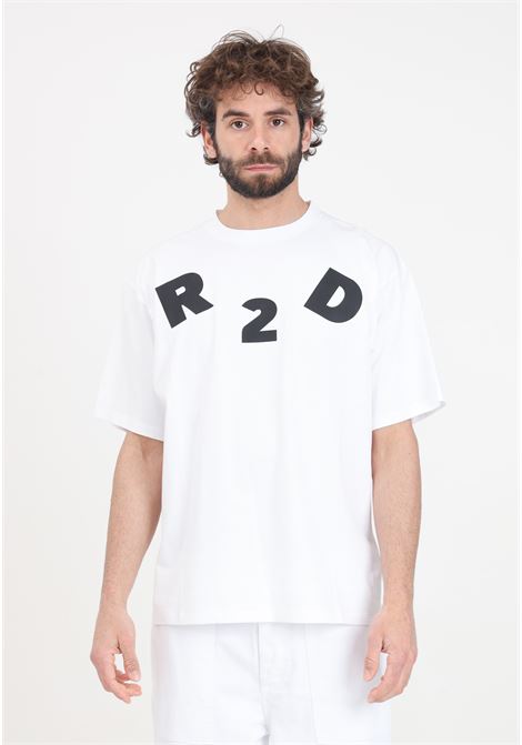 White men's t-shirt with black logo patch READY 2 DIE | R2D0201